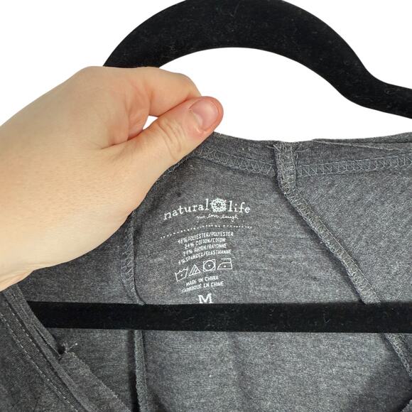 Natural Life Grey T-Shirt Mini Dress Cotton Blend Minimalist Womens Medium - Picture 3 of 4